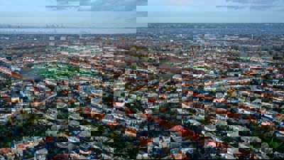 An aerial view of outer london