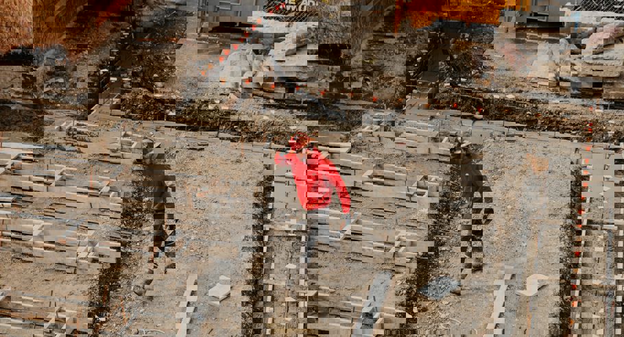 A tradesperson on a construction site